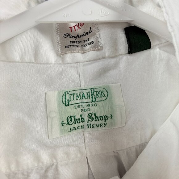 Gitman Bros Cotton TTX 16 34 Oxford Pinpoint Button-Down USA White Shirt Mens - Picture 4 of 16